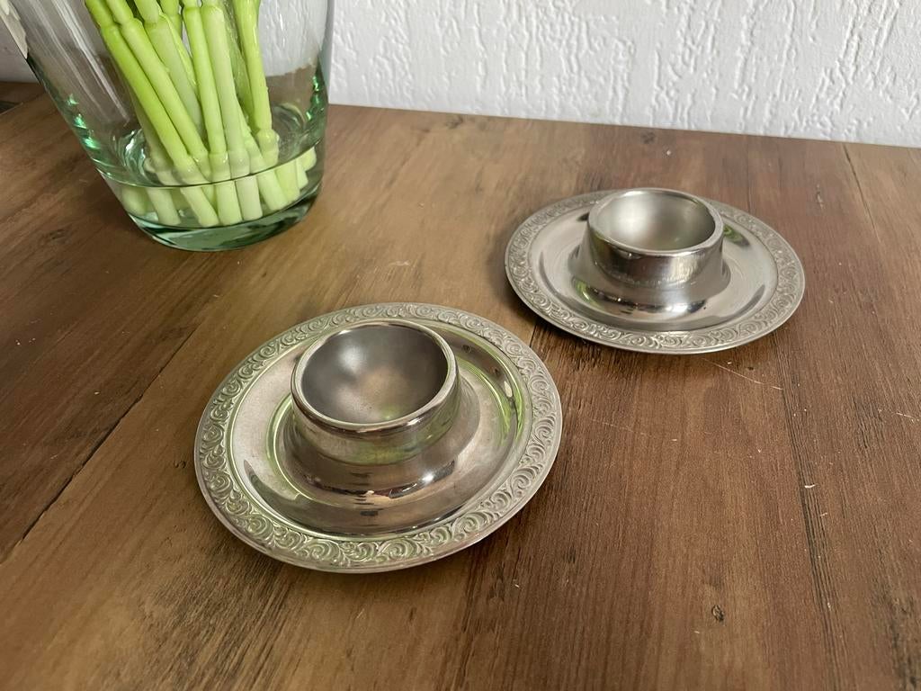 Zilver kleurige Eierdopjes - Set van 2, Ophalen of Verzenden