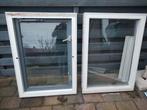 2 houten kozijnen dubbelglas, Gebruikt, Raamkozijn, 75 tot 150 cm, Hout