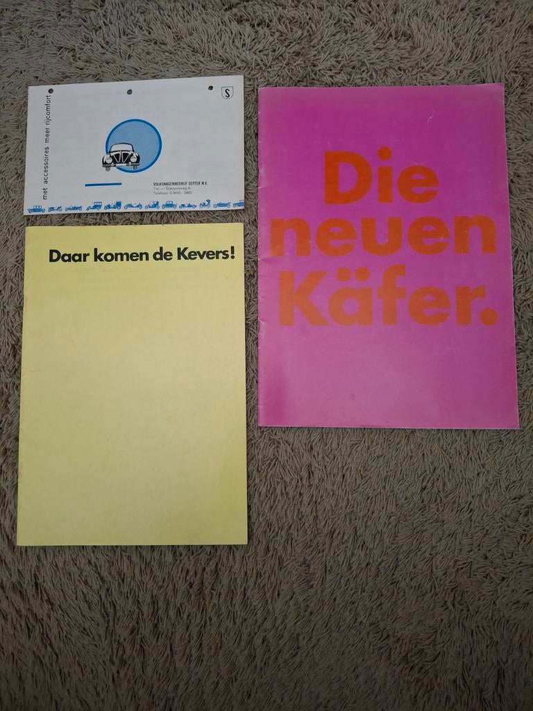 3x autofolder VW Kever, Verzenden, Zo goed als nieuw, Volkswagen
