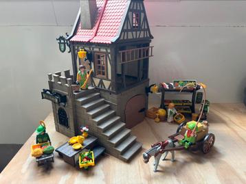 Playmobil vintage kasteel vakwerkhuis ridders beschikbaar voor biedingen