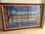 Origineel Egyptische kunst op papyrus in houten lijst, Ophalen