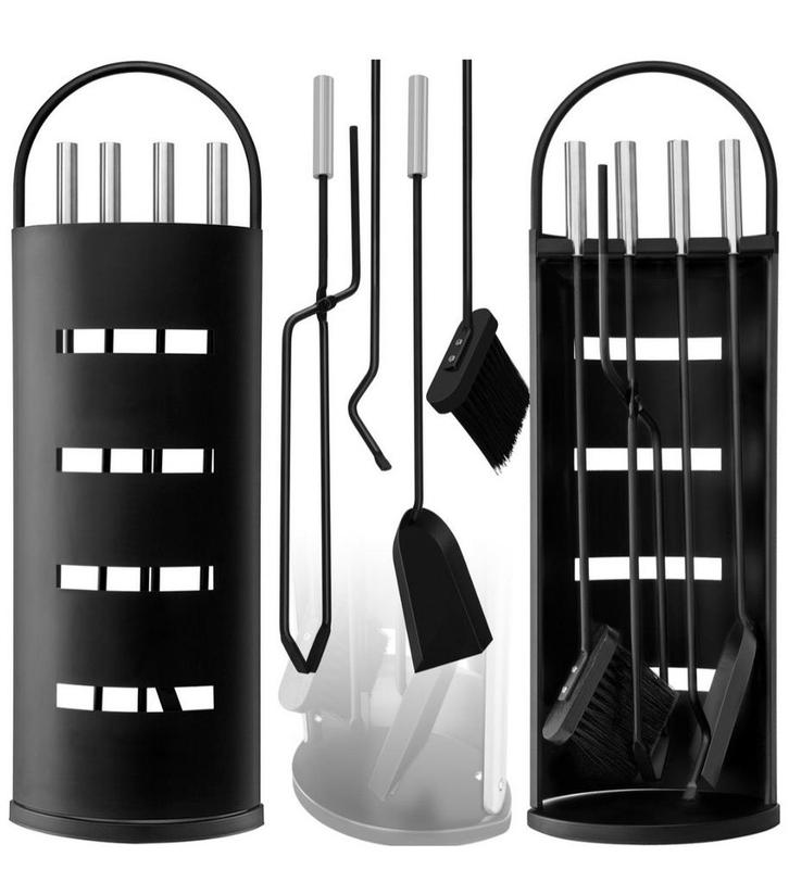 Openhaard Set 5-Delig Zwart, Huis en Inrichting, Haarden, Nieuw, Houthaard, Ophalen of Verzenden