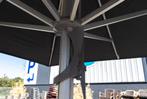 Parasol zwart incl. grondanker 400x400cm (9 stuks), Gebruikt, Ophalen of Verzenden, 3 tot 4 meter, Parasolvoet