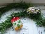 oude glazen kerstballen huisje en auto, Diversen, Kerst, Ophalen of Verzenden, Gebruikt