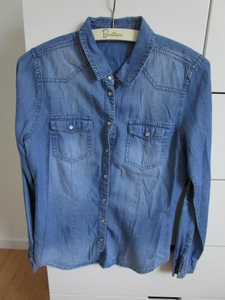 Only - spijkerblousje maat 36, Kleding | Dames, Blouses en Tunieken, Zo goed als nieuw, Maat 36 (S), Blauw, Ophalen of Verzenden