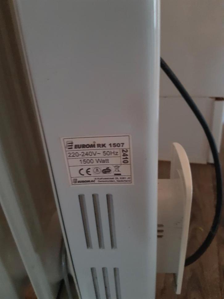 Eurom RK 1507 Oliekachel - 1500W, Huis en Inrichting, Kachels, Gebruikt, Vrijstaand, Oliekachel, Elektrisch, Ophalen