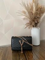 Elegante Zwarte Handtas met Gouden Details, Ophalen of Verzenden, Nieuw, Zwart, Handtas