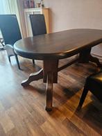 Robuuste ovale eettafel, Ophalen, Gebruikt, Eikenhout, 50 tot 100 cm