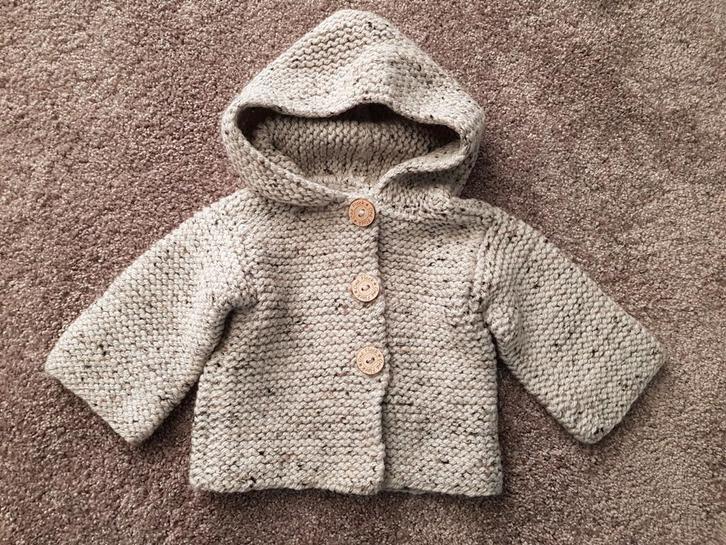 Vestje -- maat 50 - 56 - 62 / 0 - 3 maanden -- blijdatikbrei, Kinderen en Baby's, Babykleding | Maat 50, Zo goed als nieuw, Jongetje of Meisje