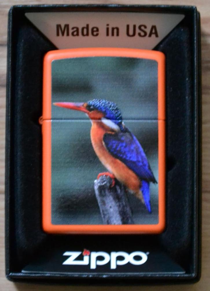 zippo kingfisher ijsvogel oranje prototype, Verzamelen, Rookartikelen, Aanstekers en Luciferdoosjes, Nieuw, Aansteker, Ophalen