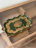 Italiaans barok dienblad goud groen, Ophalen of Verzenden