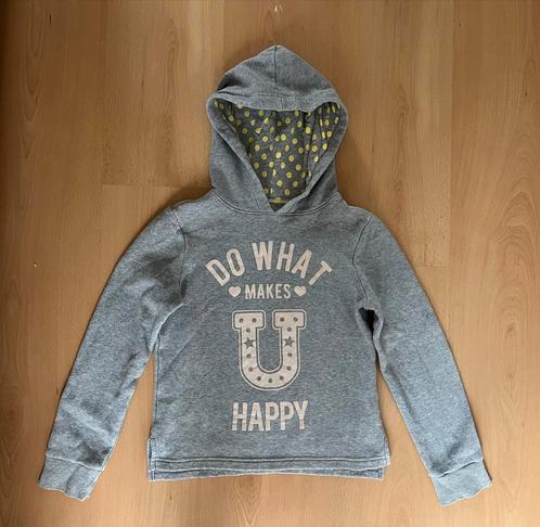 Grijze hoodie mt 134/140 meisje capuchon trui sweater, Kinderen en Baby's, Kinderkleding | Maat 134, Zo goed als nieuw, Meisje