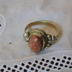 Vintage ring met goudsteen, Sieraden, Tassen en Uiterlijk, Ringen, 18 tot 19, Ophalen of Verzenden, Zo goed als nieuw, Dame of Heer
