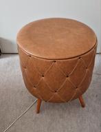 Vintage poef naaipoef, Ophalen, Gebruikt, Rond, Minder dan 50 cm