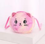 Kindertasje - Kat - Pluche - Pastel Roze/Geel - Schouder tas, Ophalen of Verzenden, Nieuw, Overige