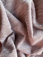 Vintage velour / velours gordijnen, oudroze, 330 br x 180 h, Gebruikt, Overige kleuren, Vintage, retro, mid century, Ophalen of Verzenden
