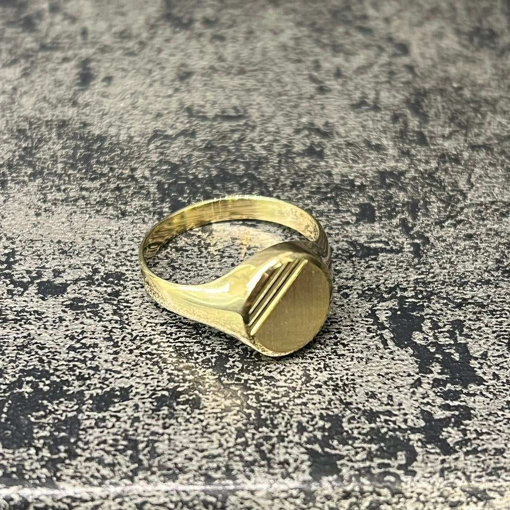 14 karaats gouden ring zegelring heren, Ophalen of Verzenden, Zo goed als nieuw, Goud, Dame
