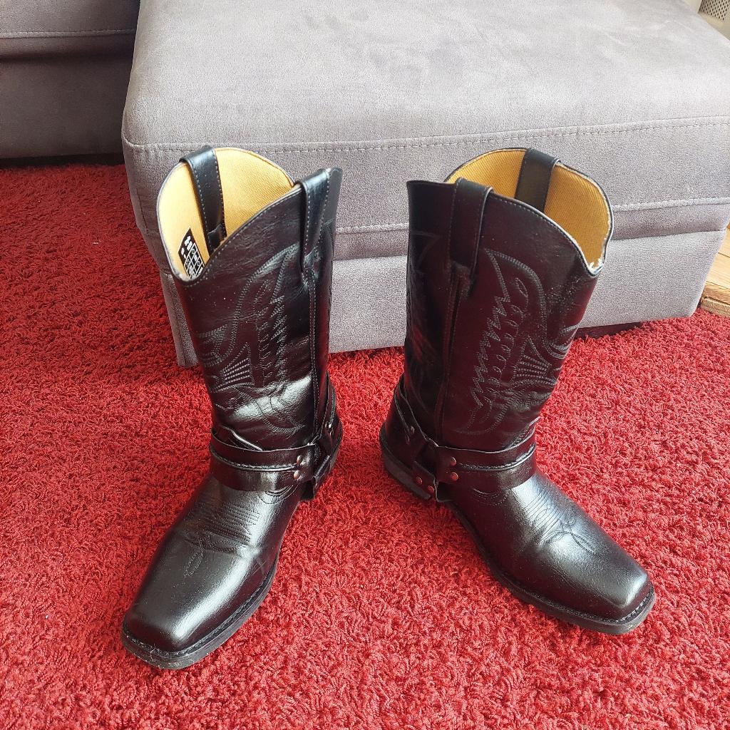 HERREN LEDER COWBOY spitz Halbstiefel Botines