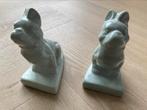 2 aardewerk geglazuurde beeldjes Franse Buldog, Ophalen of Verzenden