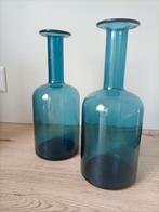 Glazen vazen, kleur petrolblauw, Huis en Inrichting, Woonaccessoires | Vazen, Ophalen, Blauw, Minder dan 50 cm, Glas