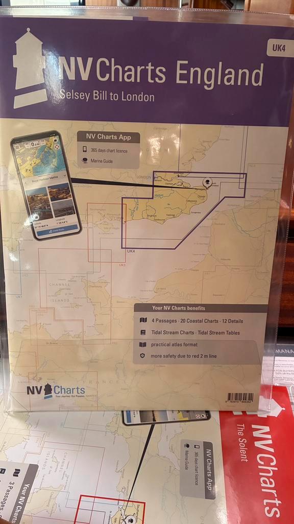 NV charts UK3 en UK4 2025, Watersport en Boten, Navigatiemiddelen en Scheepselektronica, Nieuw, Ophalen