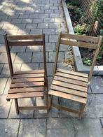 two foldable wooden chairs, perfect for balcony, Ophalen, Zo goed als nieuw, Hout, Stapelbaar