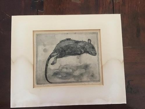 Ets De dode Rat  Charles Donker, Antiek en Kunst, Kunst | Etsen en Gravures, Ophalen