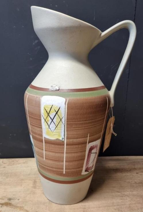 1187 Vintage W-Germany vaas oorvaas fifties sixites vaas, Huis en Inrichting, Woonaccessoires | Vazen, Gebruikt, Overige kleuren