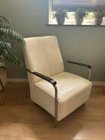 Witte leren fauteuil, Ophalen, Gebruikt, 75 tot 100 cm
