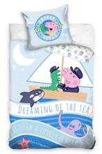 Peppa Pig Baby Dekbedovertrek 100 x 135 cm - George Sailing, Blauw, Dekbedovertrek, Nieuw, Ophalen of Verzenden