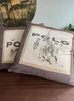 2 woonkussens Polo Sport te koop, prachtige kwaliteit, Huis en Inrichting, Ophalen, Gebruikt, Bruin, Vierkant