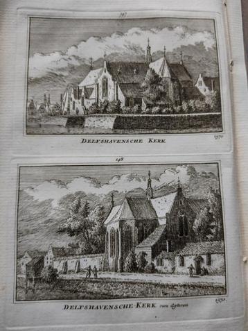 147/ 148 Delfshaven  de Kerk Kopergravure 18e Eeuw beschikbaar voor biedingen