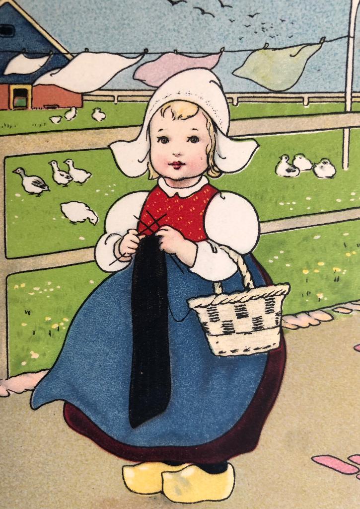 FRITZ BAUMGARTEN - klederdracht - breien - boerinnetje, Verzenden, Voor 1920, Ongelopen, Klederdracht