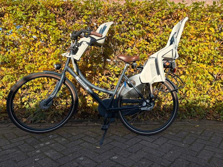 Moederfiets, Fietsen en Brommers, Fietsen | Dames | Moederfietsen, Zo goed als nieuw, Overige merken, 2 zitjes, Dubbele standaard
