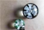 Design glazen ballen zwart/glas/10 cm + groen 7 cm, Antiek en Kunst, Ophalen of Verzenden