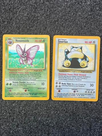 Pokémon Snorlax & Venomoth (NO SYMBOL ERRROR) Jungle seriss beschikbaar voor biedingen