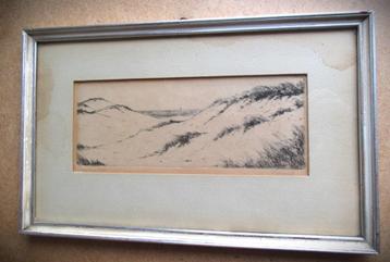 Duinen~Ets~Samil ?~Achter glas in lijst~ beschikbaar voor biedingen