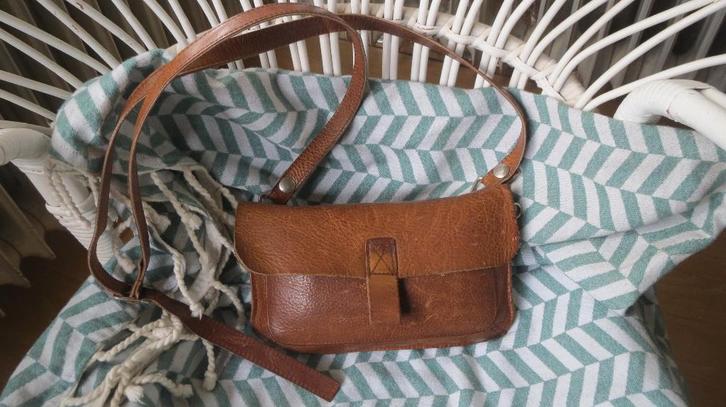 Keecie, leren tas, model Monkey Tree, cognac, Sieraden, Tassen en Uiterlijk, Tassen | Schoudertassen, Gebruikt, Overige merken