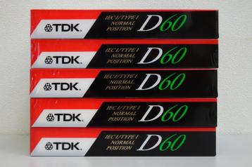 5 TDK cassettebandjes geseald dus nieuw in de verpakking !! beschikbaar voor biedingen