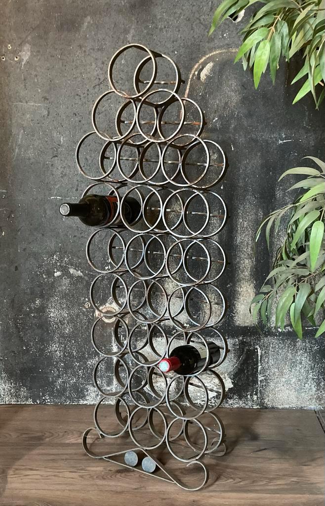 Handgesmeed Champagnerek / Wijnrek - Oud Frans Design, Huis en Inrichting, Woonaccessoires | Wijnrekken, Gebruikt, 75 cm of meer