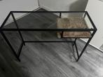 Glazen tafeltje, Huis en Inrichting, Tafels | Sidetables, Ophalen, 50 tot 100 cm, Rond, Zo goed als nieuw