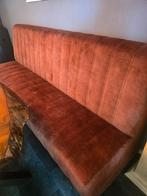 Eetkamerbank 250cm + 3 stoelen - Roestbruin/Koper, Ophalen, 250 tot 300 cm, Minder dan 75 cm, Zo goed als nieuw