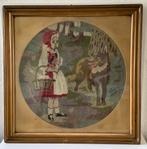 ROODKAPJE Wandtapijt SCHILDERIJ (1880) Lipner C. VOOR €140., Verzamelen, Ophalen of Verzenden, Zo goed als nieuw, Overige typen