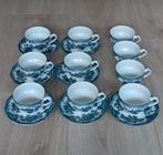 10 x Asiatic Pheasants groen Enoch Wedgwood, Antiek en Kunst, Antiek | Servies compleet, Ophalen of Verzenden