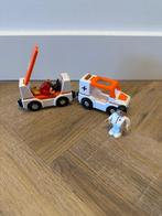 ZGAN Playtive houten trein ambulance auto wagon set spelen, Ophalen of Verzenden, Zo goed als nieuw, Rij- of Hobbelspeelgoed