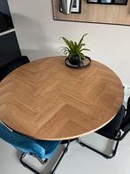 Rond tafelblad houtfineer visgraat 139 cm, Ophalen, Gebruikt, Rond, 100 tot 150 cm