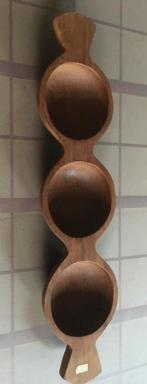 Massieve teakhouten nootjes /chips-schaal, Huis en Inrichting, Woonaccessoires | Schalen en Manden, Gebruikt, Schaal, Rond, Ophalen of Verzenden