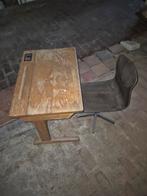 Antiek Schoolbankje met Stoel - Vintage, Ophalen