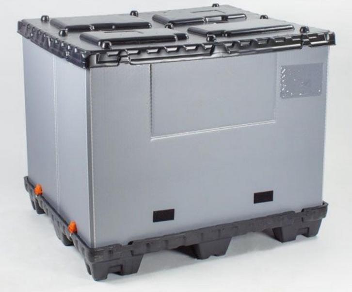 Opvouwbare kunststof palletbox Engels 6 stuks beschikbaar, Huis en Inrichting, Woonaccessoires | Schalen en Manden, Gebruikt, Rechthoekig