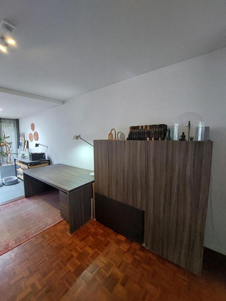 bureau en bijbehorende kast, directiekamer, Huis en Inrichting, Bureaus, Gebruikt, Bureau, Ophalen